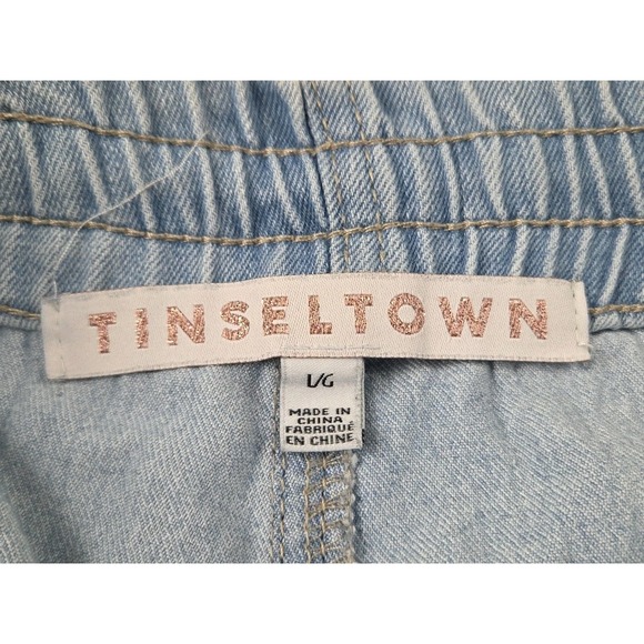 Tinseltown Womens Jean Joggers Elastic Waist Draw String Cargo Pants Size Large - Picture 7 of 10